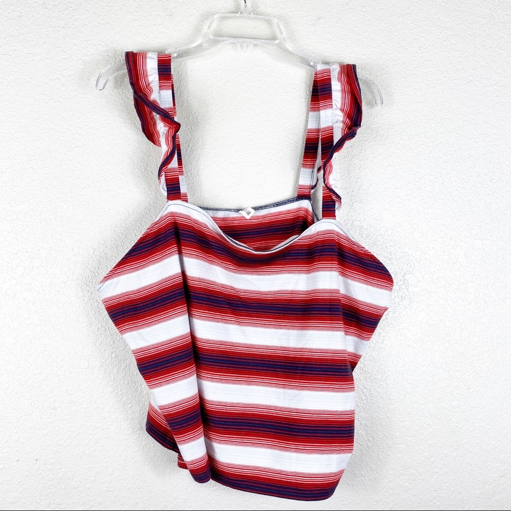 bp. Striped Ruffle Strap Tank Top